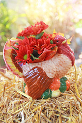 Ceramic Turkey *Cash & Carry* from Olney's Flowers of Rome in Rome, NY