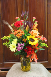 Fall Celebrations Canning Jar from Olney's Flowers of Rome in Rome, NY