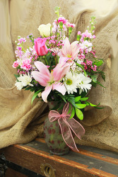 I LOVE MOM Floral Vase