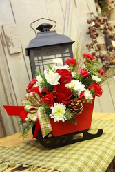 Santa's Sleigh from Olney's Flowers of Rome in Rome, NY