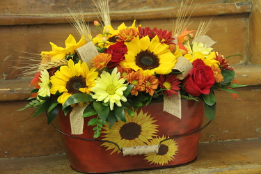 Sunflower Tin from Olney's Flowers of Rome in Rome, NY