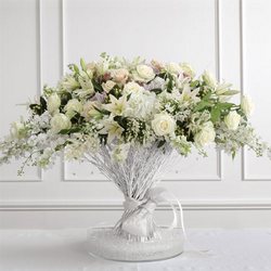 Mixed White Alter Arrangement from Olney's Flowers of Rome in Rome, NY
