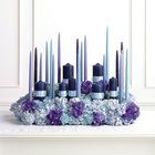 Blue & Lavender Candle Altar Arrangement from Olney's Flowers of Rome in Rome, NY