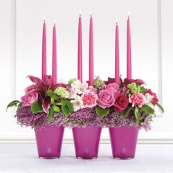 Pink Candle Altar Arrangement from Olney's Flowers of Rome in Rome, NY