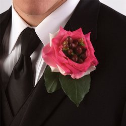 Rose & Hypericum Boutonniere from Olney's Flowers of Rome in Rome, NY