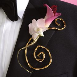 Gold Wire Boutonniere from Olney's Flowers of Rome in Rome, NY