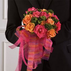 Pink & Orange  Bridesmaid Bouquet from Olney's Flowers of Rome in Rome, NY
