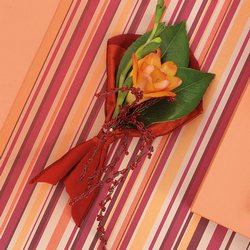 Orange Freesia Boutonniere from Olney's Flowers of Rome in Rome, NY