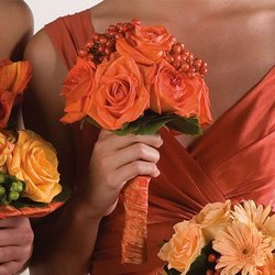 Orange Rose Bridesmaid Bouquet from Olney's Flowers of Rome in Rome, NY
