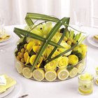 Yellow Flowers & Fruit Reception Centerpiece from Olney's Flowers of Rome in Rome, NY