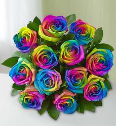 Rainbow Roses from Olney's Flowers of Rome in Rome, NY