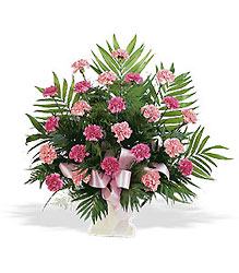 Basket with Pink Carnations from Olney's Flowers of Rome in Rome, NY