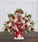 Red Rose & Lily Floor Basket from Olney's Flowers of Rome in Rome, NY