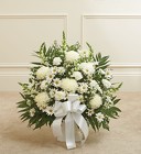 Heartfelt Tribute White Floor Basket from Olney's Flowers of Rome in Rome, NY