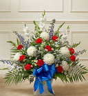 Patriotic Tribute Floor Basket Arrangement  from Olney's Flowers of Rome in Rome, NY