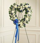 Always Remember ™ Blue & White Floral Heart Tribute from Olney's Flowers of Rome in Rome, NY