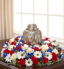Creamation Wreath- Red, White & Blue from Olney's Flowers of Rome in Rome, NY