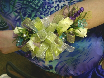 White Rose Wrist Corsage from Olney's Flowers of Rome in Rome, NY