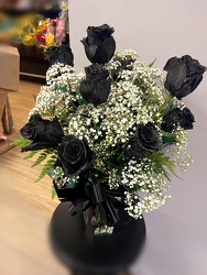 Glittery Black Roses from Olney's Flowers of Rome in Rome, NY