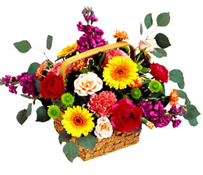 FTD Razzle-Dazzle Bouquet- Bright Colored Basket from Olney's Flowers of Rome in Rome, NY