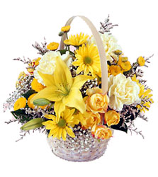 FTD Flourishing Garden Basket - Yellow & White Basket