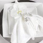 White Orchid Napkin Decoration from Olney's Flowers of Rome in Rome, NY
