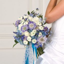 Blue & Lavender Bridal Bouquet from Olney's Flowers of Rome in Rome, NY