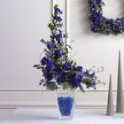 Glittered Blue-Dyed Rose Altar Arrangement from Olney's Flowers of Rome in Rome, NY