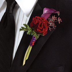 Purple Calla Lily Boutonniere from Olney's Flowers of Rome in Rome, NY