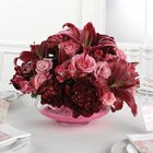 Burgundy & Pink Reception Centerpiece from Olney's Flowers of Rome in Rome, NY