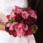 Burgundy & Pink Bridal Bouquet from Olney's Flowers of Rome in Rome, NY