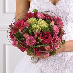 Pink & Green Bridal Bouquet from Olney's Flowers of Rome in Rome, NY