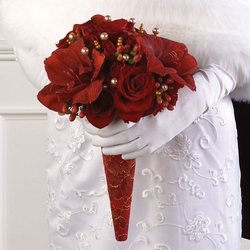 All Red Bridal Bouquet from Olney's Flowers of Rome in Rome, NY