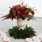 Mixed Red Urn Arrangment from Olney's Flowers of Rome in Rome, NY