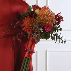 Mixed Red Bridesmaid Bouquet from Olney's Flowers of Rome in Rome, NY