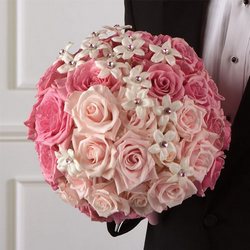 Pink Rose Bridal Bouquet from Olney's Flowers of Rome in Rome, NY