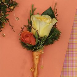 Orange & Yellow Rose Boutonniere from Olney's Flowers of Rome in Rome, NY