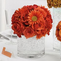 Medium Orange Reception Centerpiece from Olney's Flowers of Rome in Rome, NY