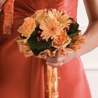 Peach Mixed Bridesmaid Bouquet from Olney's Flowers of Rome in Rome, NY