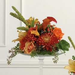 Medium Orange Mix Altar Arrangment from Olney's Flowers of Rome in Rome, NY