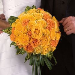 Yellow & Orange Rose Bridal Bouquet from Olney's Flowers of Rome in Rome, NY