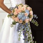 Peach & Blue Bridal Bouquet from Olney's Flowers of Rome in Rome, NY