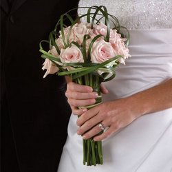 Pink Rose & Bear Grass Bridal Bouquet from Olney's Flowers of Rome in Rome, NY