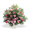 Basket with Pink Carnations from Olney's Flowers of Rome in Rome, NY