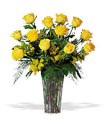 A Dozen Yellow Roses from Olney's Flowers of Rome in Rome, NY